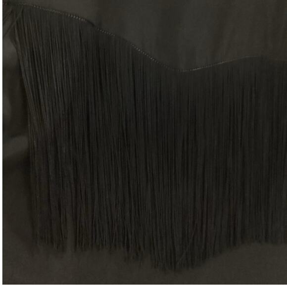 Emerson Fry Fringe Shirtdress In Black Tencel Button Front Pockets Size Small - Picture 12 of 15